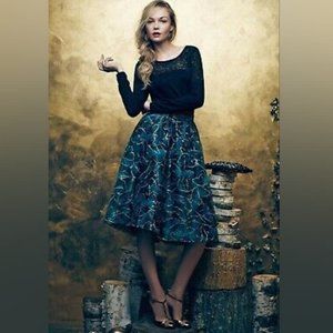 Anthropologie Moulinette Soeurs Midnight Butterfly Organza Skirt
